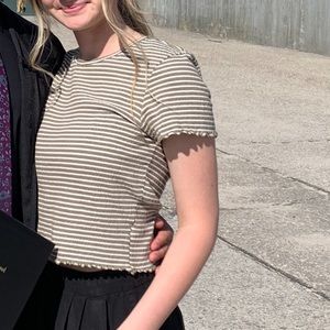 Cropped striped shirt